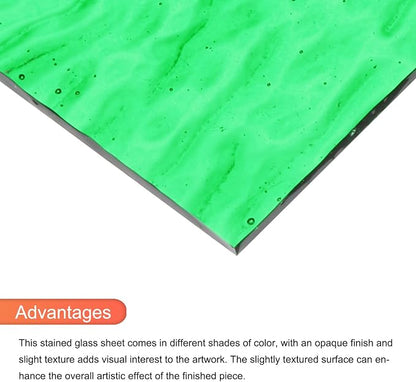 MECCANIXITY 2 Pcs Stained Glass Sheet Mosaic Tile 7.9 Inch x 5.9 Inch Emerald - Image 4
