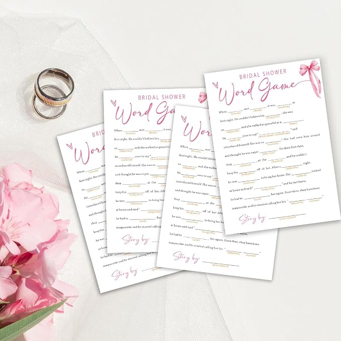 Wedding Shower Games Cards, Bridal Shower Word Game, Bridal Shower Games 25 - Image 3
