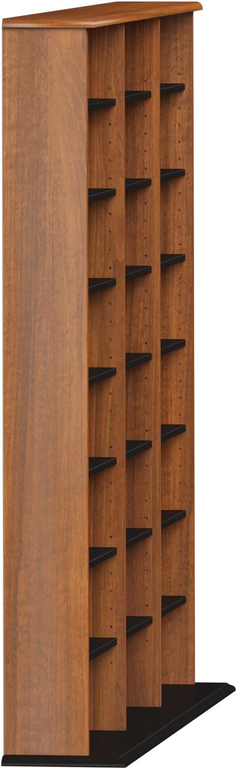 Prepac 3 Column Tall Cabinet Media Storage, Triple Width Wall, Cherry/Black - Image 9