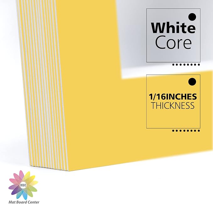 Mat Board Center, 11x14 for 8x10 Deep Yellow Color Mats - Image 8