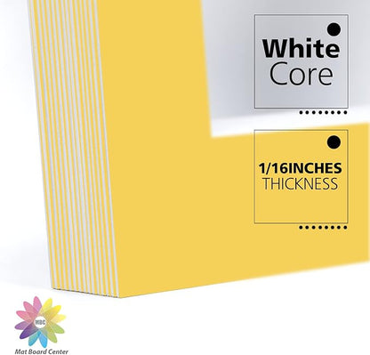 Mat Board Center, 11x14 for 8x10 Deep Yellow Color Mats - Image 8