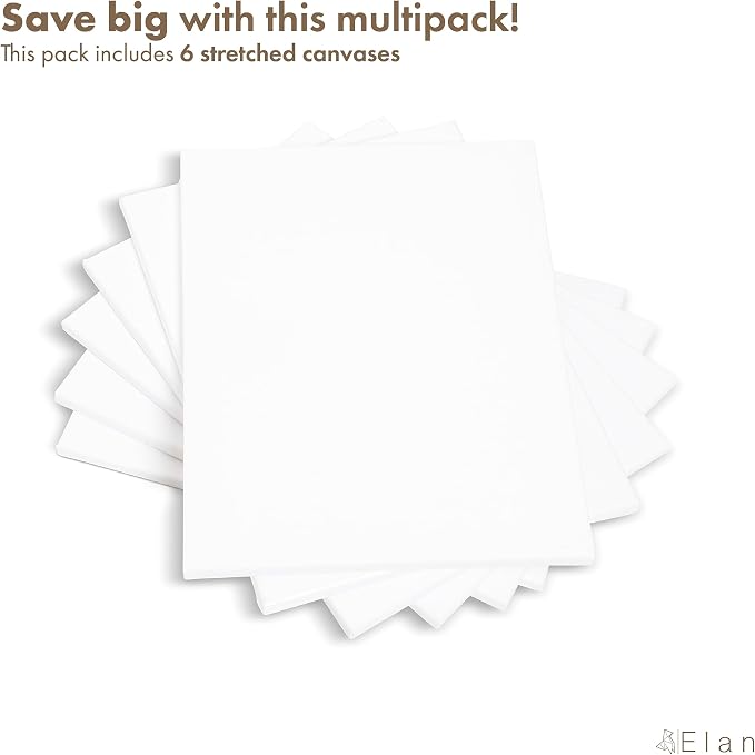 Elan Stretched Canvases 9x12 Inch, Triple Primed Stretched Canvas - Image 4