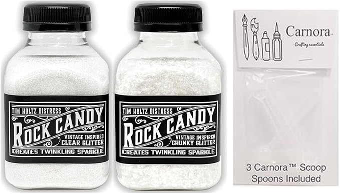 Tim Holtz Rock Candy Glitter, Bundle of 2 Jars, 4.7 Ounces Each, 3 Carnora by Tim+Holtz