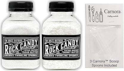Tim Holtz Rock Candy Glitter, Bundle of 2 Jars, 4.7 Ounces Each, 3 Carnora by Tim+Holtz