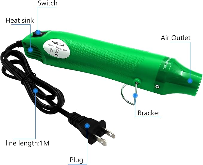 Heat Gun, Mini Hot Air Gun for DIY Crafts Portable Heat Air Gun Tool for - Image 2