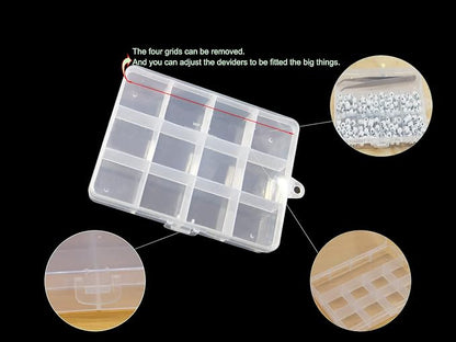 Small Plastic Organizer Box 10 packs12 Grids Clear Storage Container Jewelry - Image 6