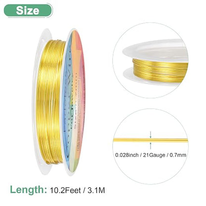 0.7 mm/21 Gauge Copper Wire for Jewelry Making, 10.2FT Copper Beading Craft - Image 3