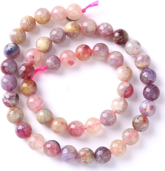 45pcs 8mm 5A Natural Pink Tourmaline Stone Beads Round Loose Spacer Healing - Image 5