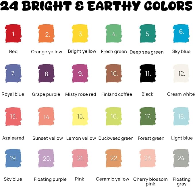 24 Automatic Ink Control Acrylic Paint Markers Dual Tip, Brush Tip Medium Tip - Image 5