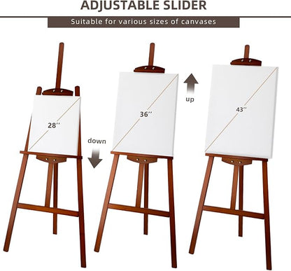 Adjustable Wooden Painting Easel, Pine Art Easel Stand Hold up to 43'' - Image 4