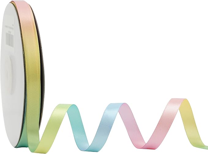 MEEDEE Pastel Rainbow Satin Ribbon - Image 2