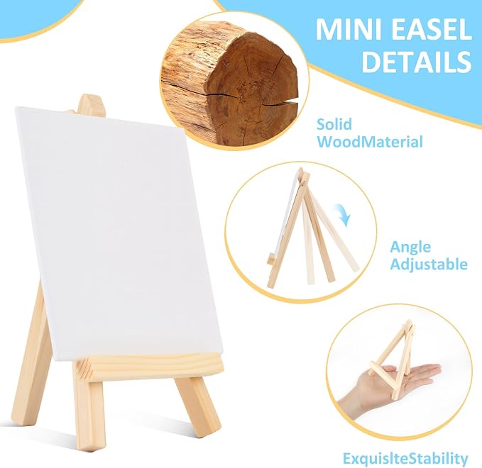 100 Pcs 5 Inch Mini Wood Display Easel, Small Wooden Easel Stand Art Craft - Image 3