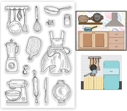 Kitchenware Clear Stamp 6.3x4.3 Cooking Tool Transparent Stamps by BEUNITONE