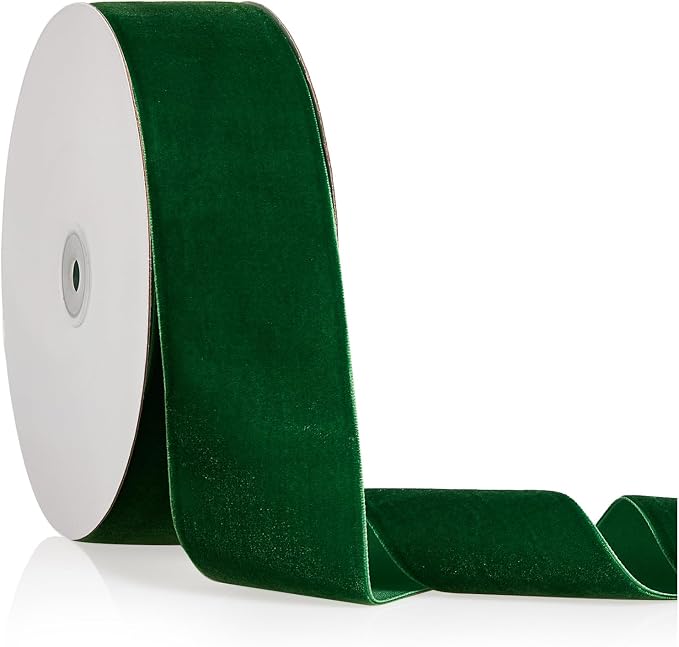 2" X 20 Yards Emerald Green Velvet Ribbon by Bomybaw