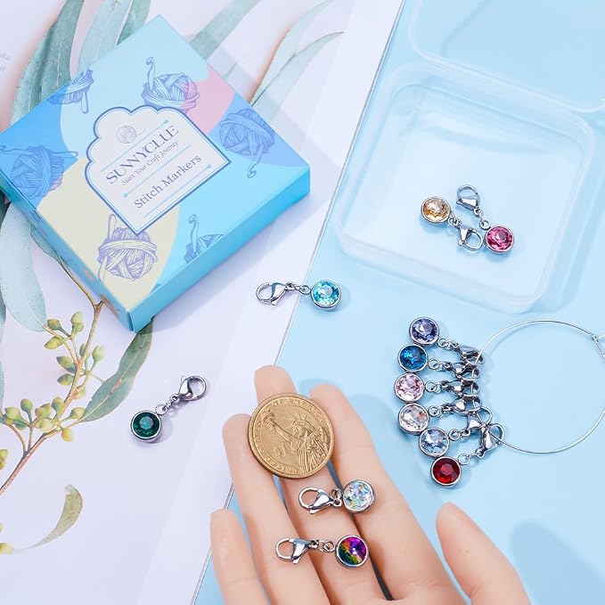 SUNNYCLUE 1 Box 12pcs Knitting Stitch Markers Knitting Crochet Markers - Image 3