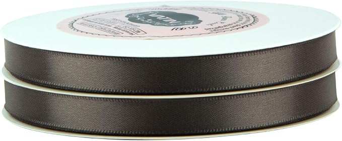 VATIN Double Face Dark Olive Satin Ribbon 3/8" Continuous 50 Yards, Dark Olive - Image 3