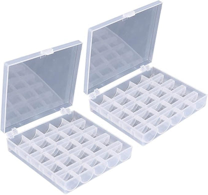 AKIRO 25 Slots Empty Bobbins Spools Box, Sewing Craft Plastic Case Storage Box by AKIRO