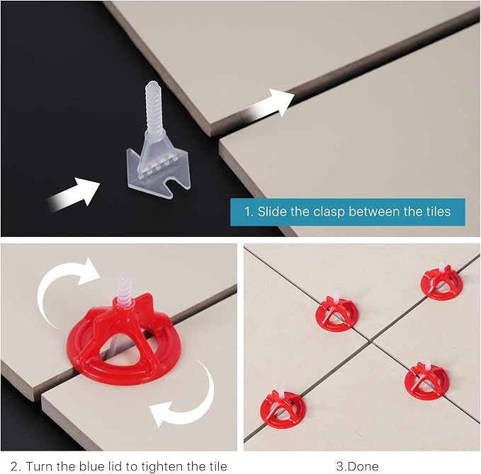 Professional Tile Leveling System Kit，Anti-Loosening Spacers/Wall, Bathroom - Image 5
