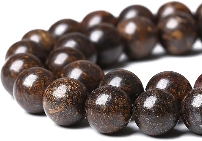 74pcs 10mm Natural Stone Beads Brown Bronzite Gemstone Round Loose Beads - Image 3