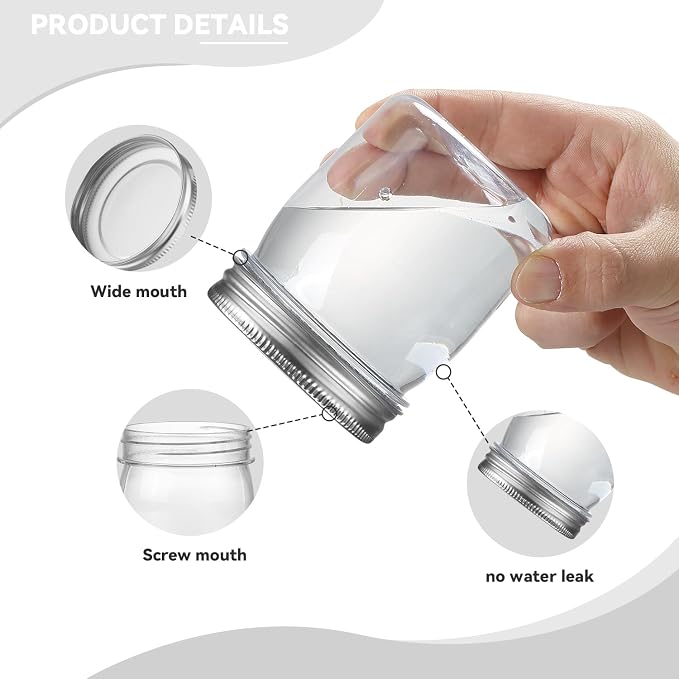 novelinks 8 oz Clear Plastic Jars - Image 3