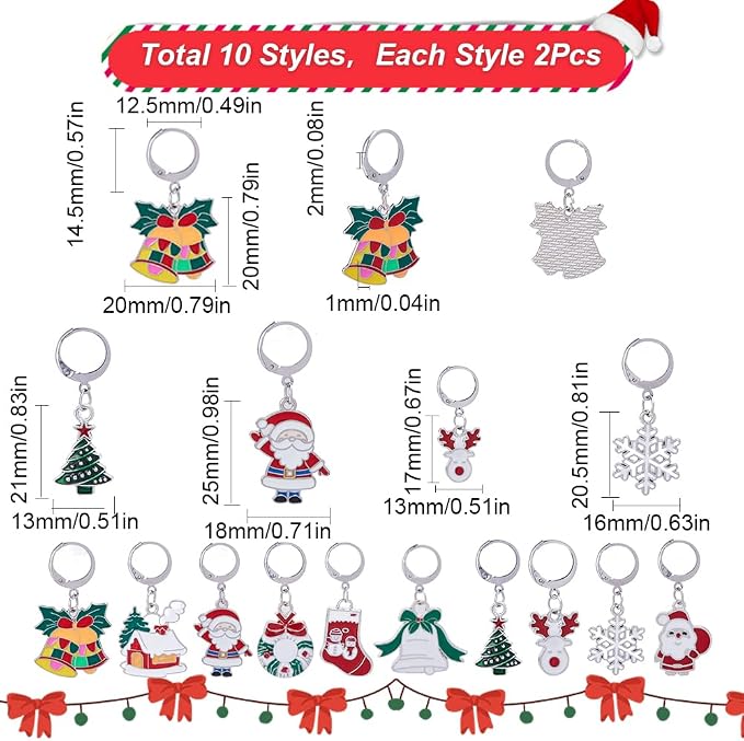 SUNNYCLUE 1 Box 20pcs Christmas Stitch Markers Knitting Crochet Knitting - Image 2