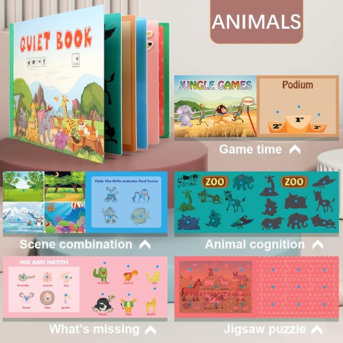 4 Subjects Montessori Quiet Book Busy Board - Image 4