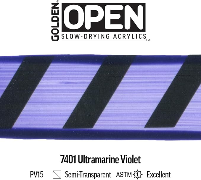 OPEN Slow-Drying Acrylics by GOLDEN, Ultramarine Violet, 2 fl oz. tube - Image 6