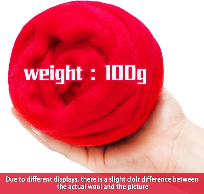 3.53oz Wool Roving Yarn, Wool Felting Supplies, Pure Wools, Chunky Yarn - Image 2