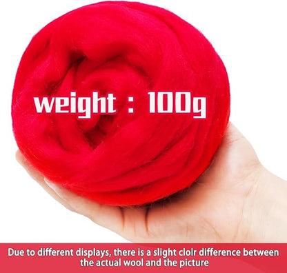 3.53oz Wool Roving Yarn, Wool Felting Supplies, Pure Wools, Chunky Yarn - Image 2