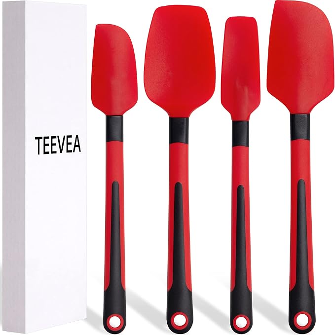 TEEVEA Silicone Spatula for Cooking Baking Mixing, Heat Resistant Non-Stick by TEEVEA