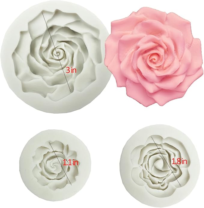 3D Rose Flower Fondant Silicone Molds - Image 2