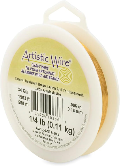 Artistic Wire, 34 Gauge Tarnish Resistant Brass Craft Wire, 150 ft by Unknown