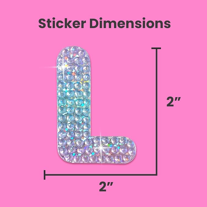 StickerBeans® Rhinestone Alphabet Letter Sticker L - Image 4
