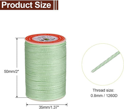 uxcell Round Leather Sewing Waxed Thread, 55m / 60 Yards Polyester Wax String - Image 2