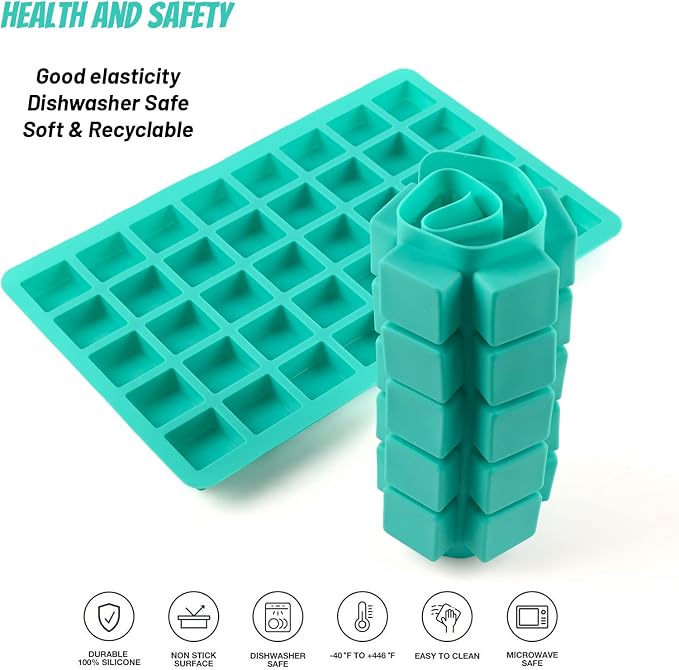 Sakolla 2 Pack Caramel Candy Molds, 40 Cavities Square Cube Silicone Molds - Image 3