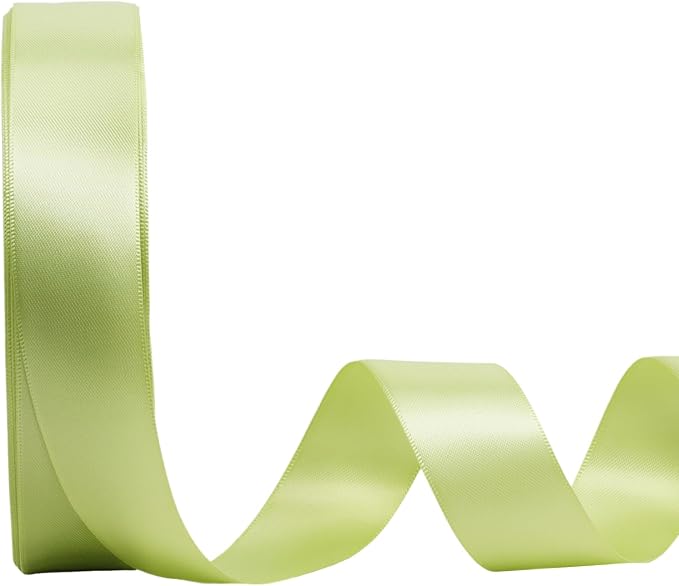 LaRibbons 1 Inch 50 Yard Double Faced Satin Ribbon, Sage Green Satin Craft by LaRibbons