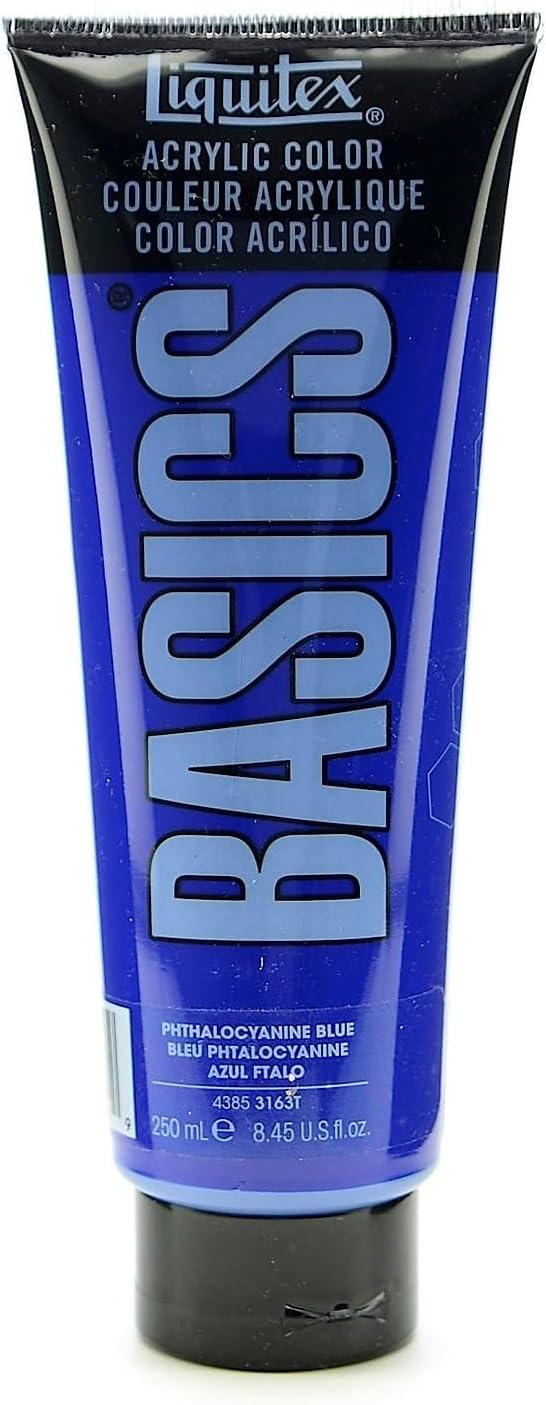 Liquitex BASICS Acrylic Paint, 250ml Tube, Phthalocyanine Blue by Liquitex