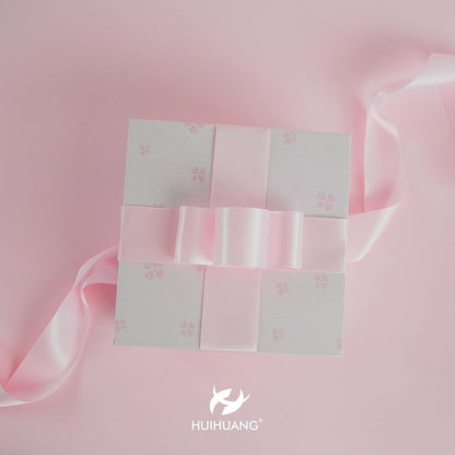 HUIHUANG Pink Ribbon 2 inch Wide Double-Faced Baby Pink Satin Silk Ribbon - Image 4