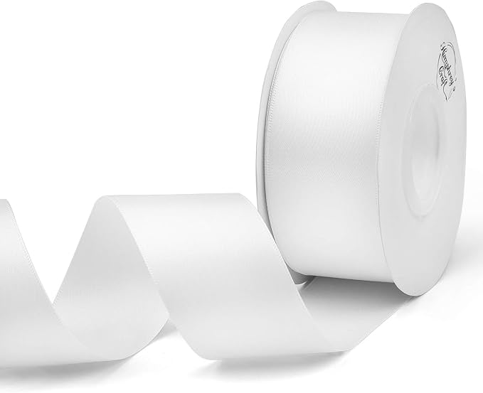 Humphrey's Craft 1-1/2 Inch White Double Faced Satin Ribbon by HumphreysCraft