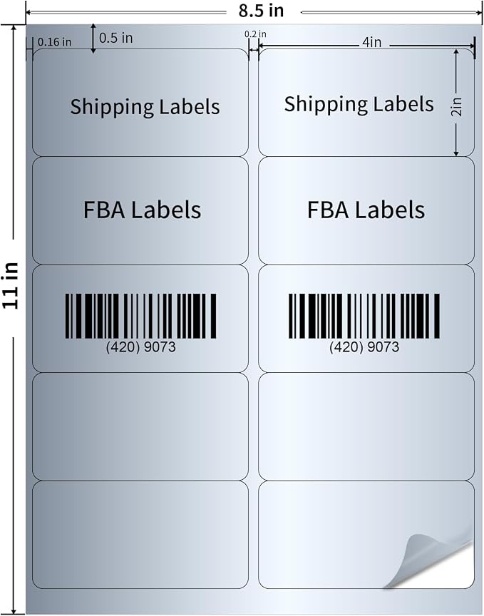 STARLIBOO Shipping Labels Stickers, Permanent Adhesive Sticker - Image 2