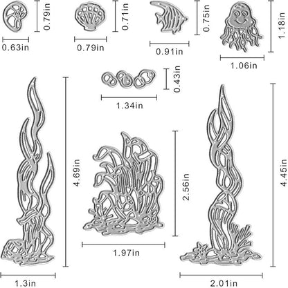Metal Sea Grass Seaweed Coral Tropical Fish Cutting Dies, Jellyfish Shell Fish - Image 2