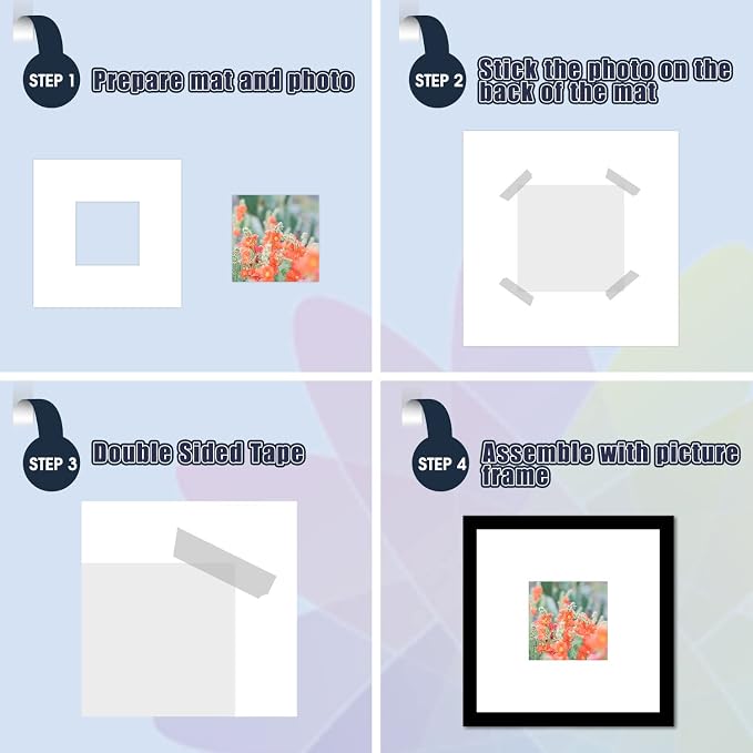 Mat Board Center, 8x8 for 4x4 White Photo Picture Mats - Image 6