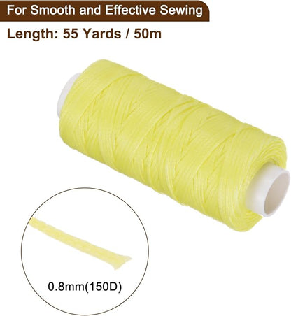 uxcell Leather Sewing Waxed Thread, 55 Yards / 50m 0.8mm 150D Flat Polyester - Image 2