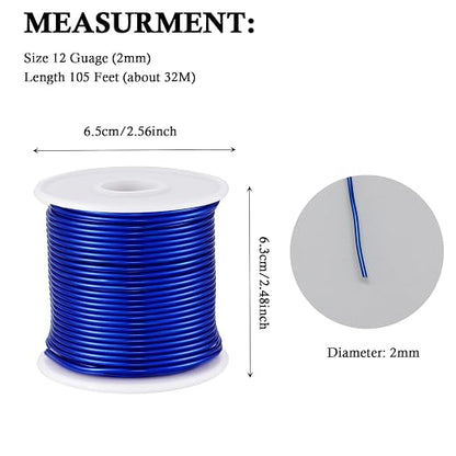 12 Gauge Blue Aluminum Craft Wire - Image 3