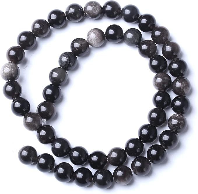 32pcs 12mm AAA Natural Obsidian Stone Beads Gemstone Round Loose Beads - Image 5