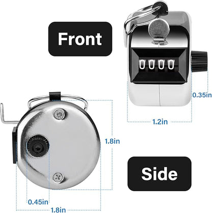 Tally Counter, 4-Digit Clicker Counter, Metal Hand Tally Counters Clicker Pitch - Image 5