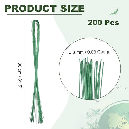 PATIKIL 32 Inch 22 Gauge Floral Stem Wire, 5 Pack/200 Pieces Bouquet Stem Paper - Image 2
