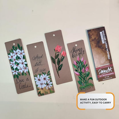 350 GSM DIY Premium Brown Kraft Bookmark Sketchpads - Image 3