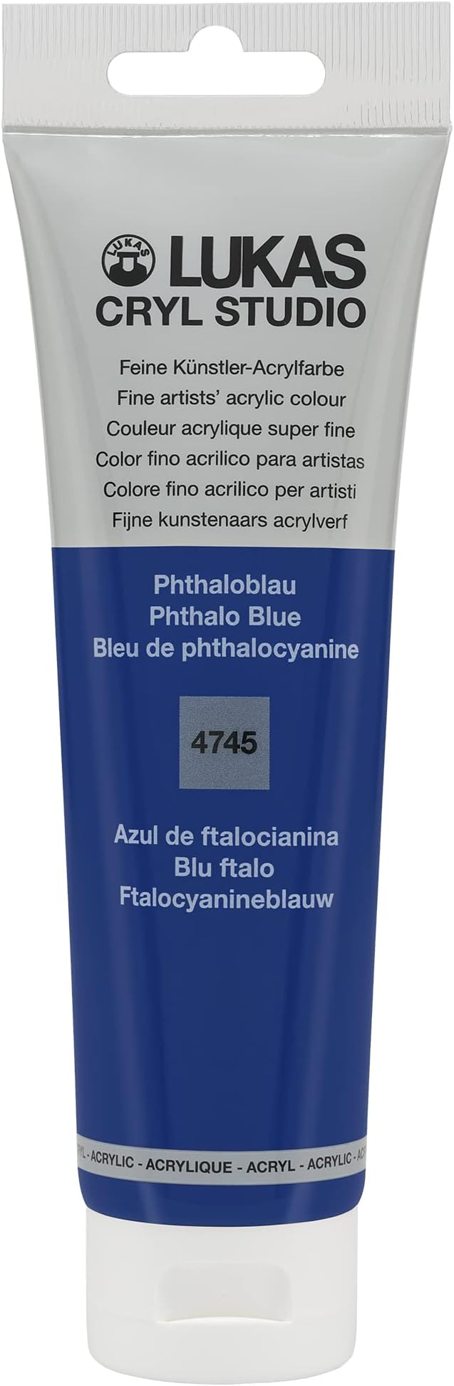 Lukas CRYL Studio Artist Acrylic Paint, Phthalo Blue, 125 ml Tube by LUKAS