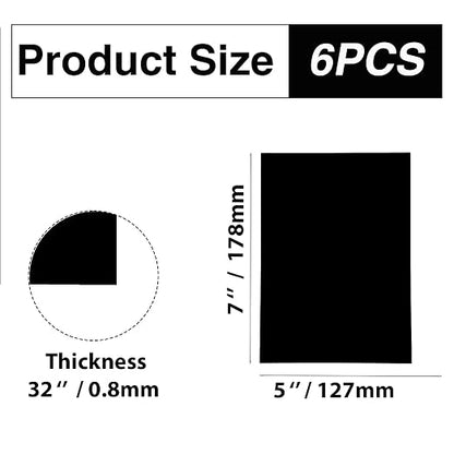 6Pcs Black Anodized Aluminum Sheet 5" x 7" x 1/32" Corrosion-Resistant Metal - Image 2